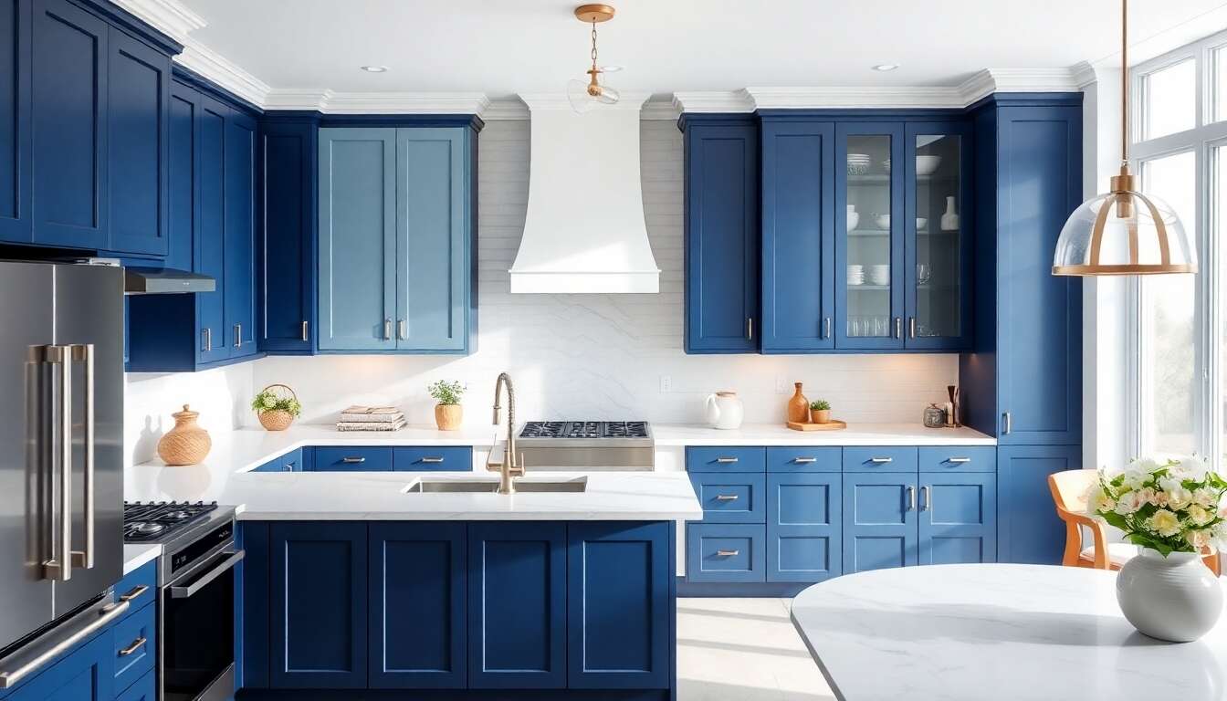 Cuisines Bleues sur Mesure chez Ixina