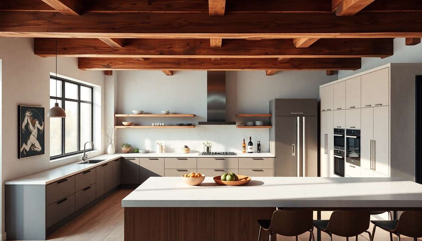 Cuisine moderne : 5 idées pour sublimer les poutres apparentes