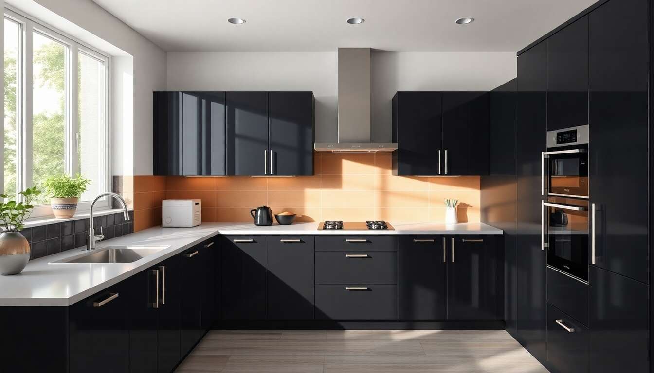 Credence Pour Cuisine Noire