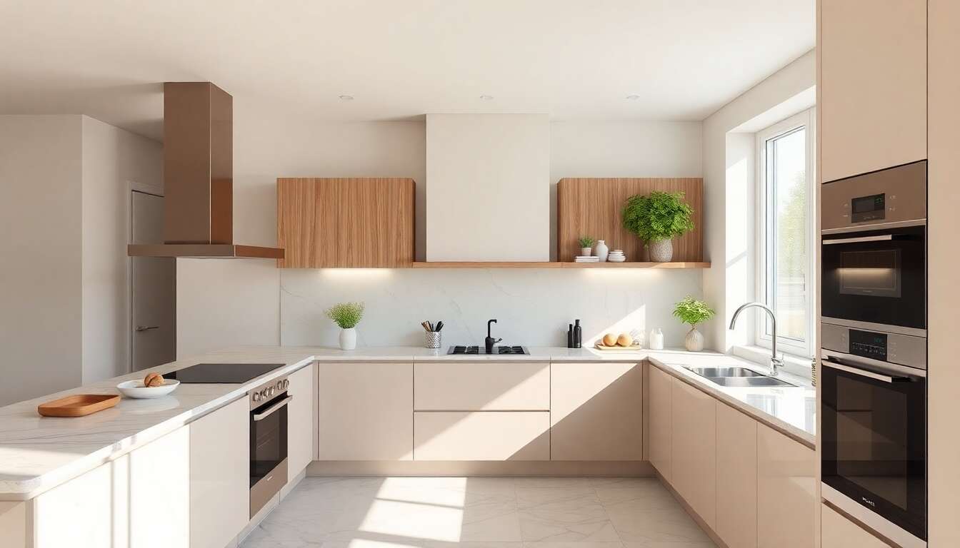 Cuisines beiges modernes et élégantes