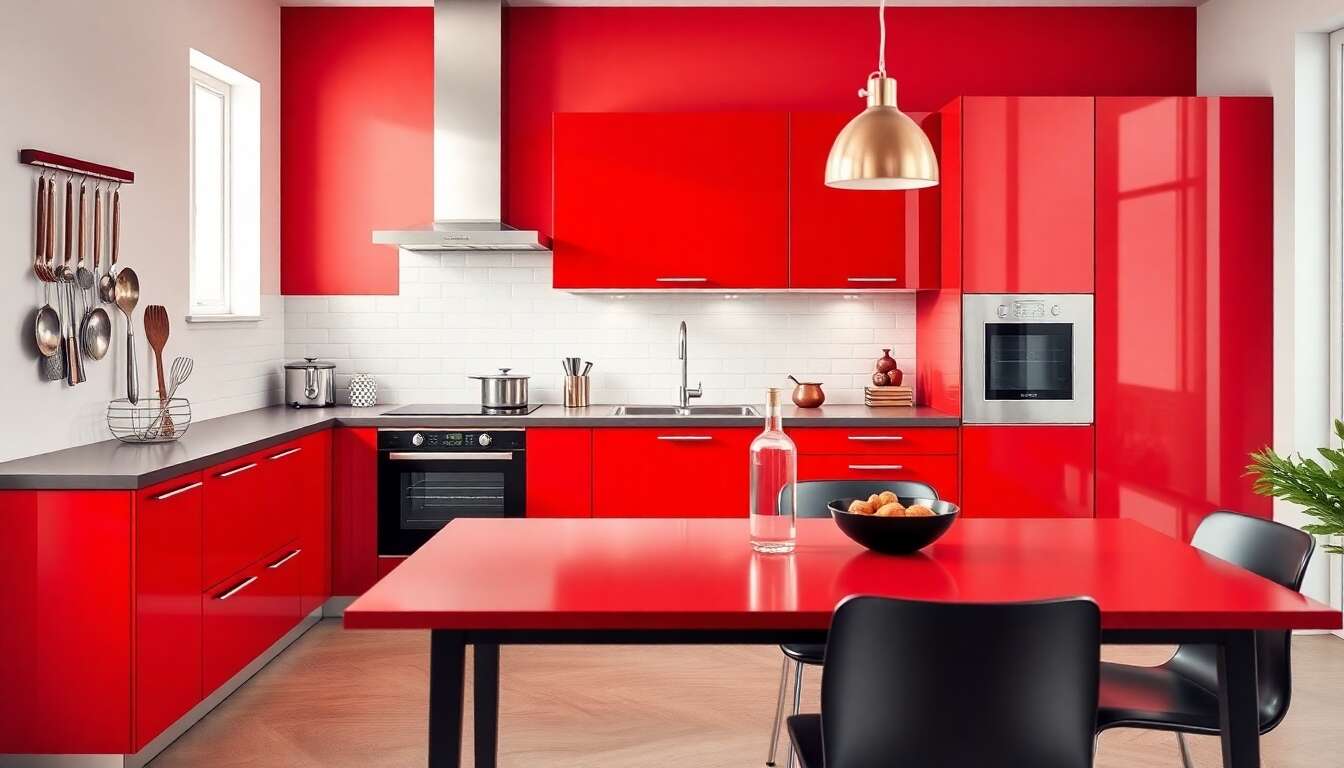 Les accessoires pour sublimer votre cuisine rouge