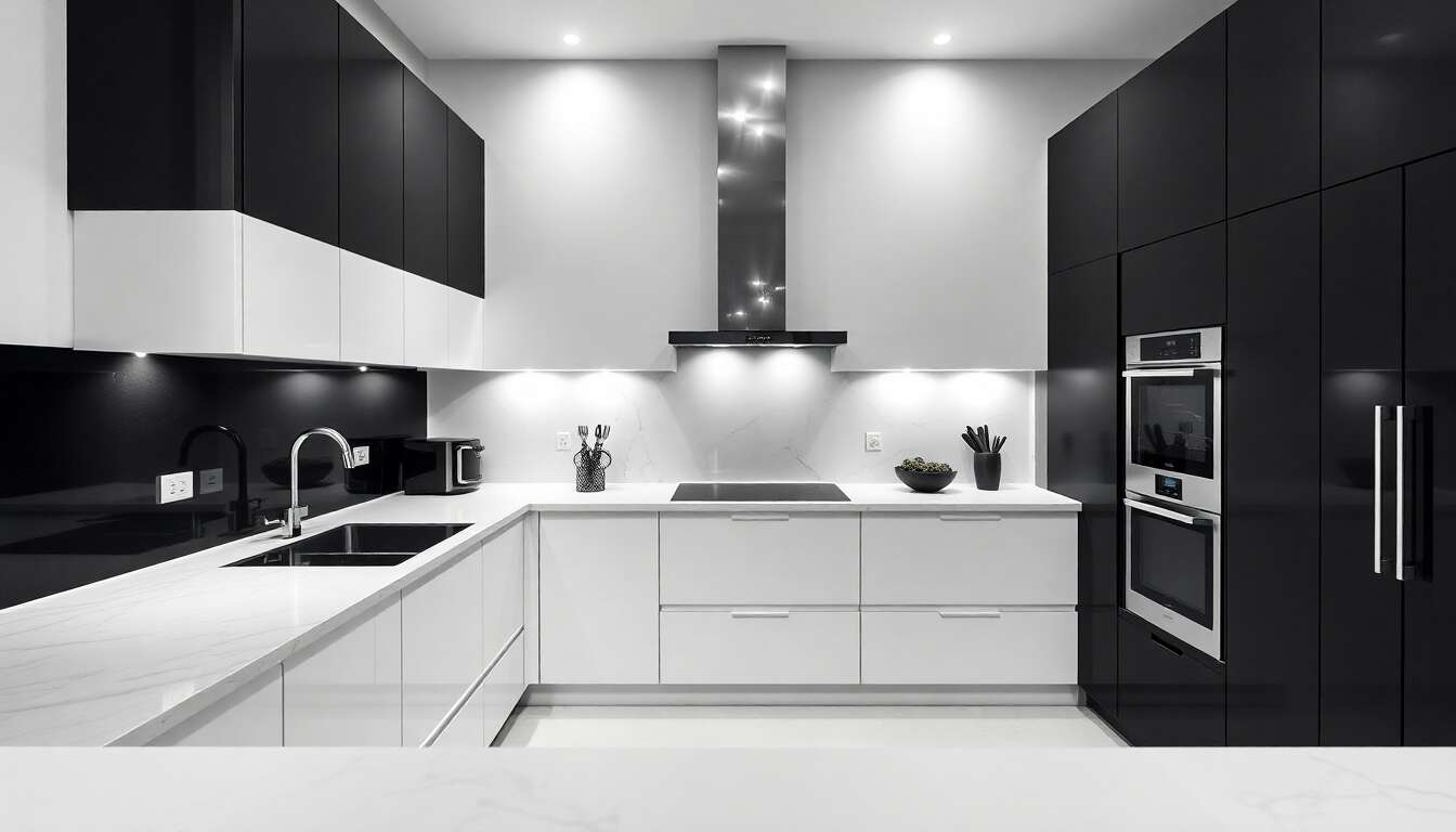 Cuisine noir et blanc : un classique moderne