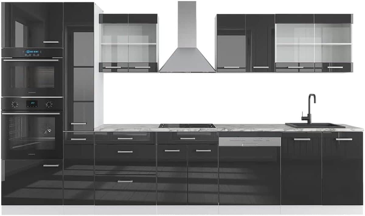 Cuisine équipée Vicco R-Line 140 Cm - Bordeaux/Anthracite, Neuve, Sous Emballage