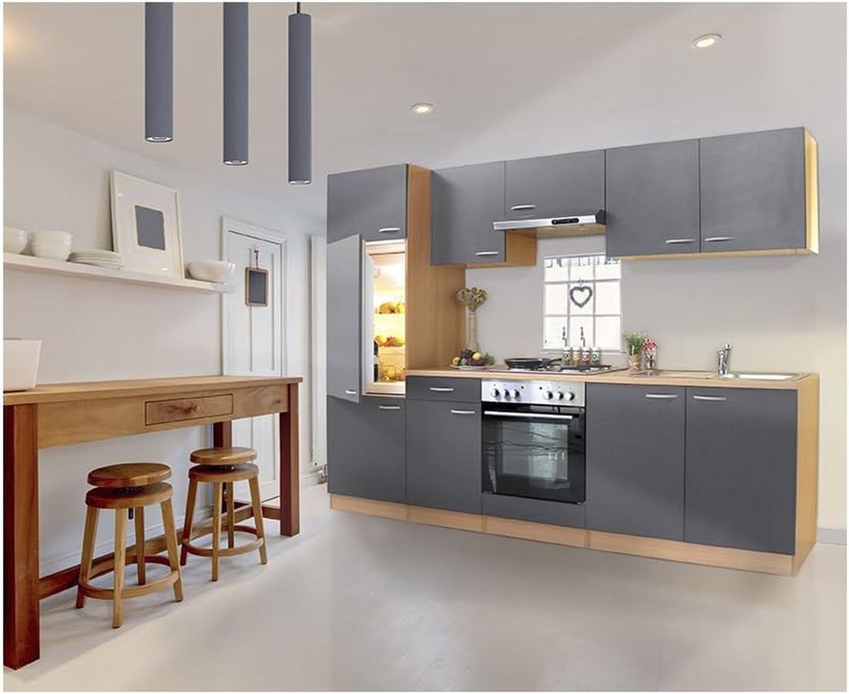 Test de la cuisine équipée respekta LBKB270BG : élégance en hêtre gris
