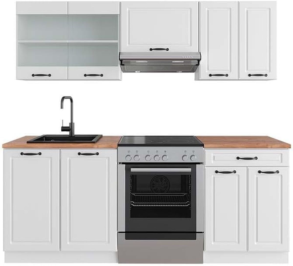 Cuisine Vicco R-Line 300 cm, Cuisine intégrée, Ensemble Cuisine, Cuisine encastrée