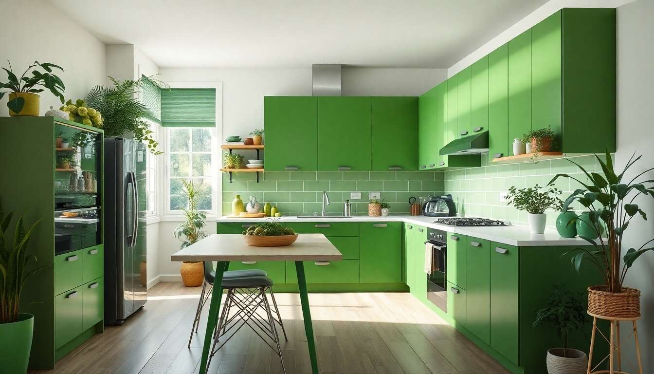 Décoration de cuisine : adopter le vert pour un style tendance