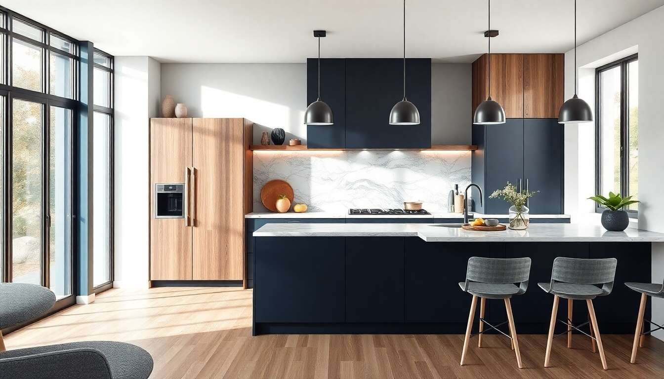 Couleurs et mat&eacute;riaux tendance pour une cuisine moderne