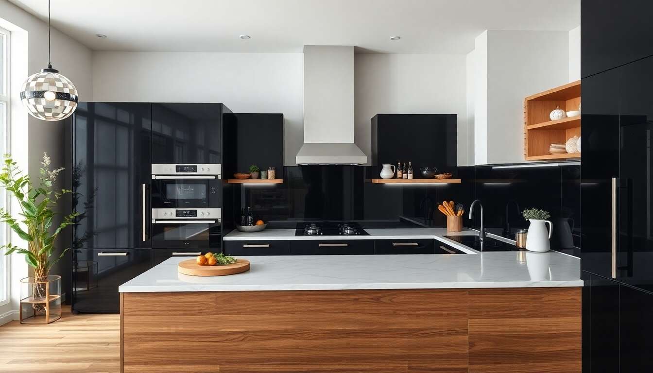 Cuisine noire et bois : la tendance incontournable du moment