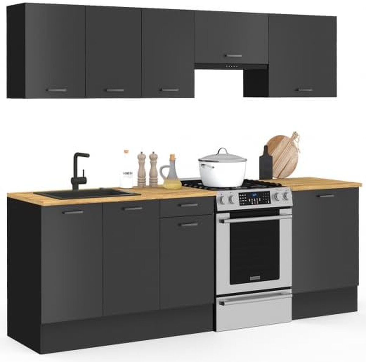 Test : cuisine complète IDMarket SUBTIL 240 cm - design chic et fonctionnel