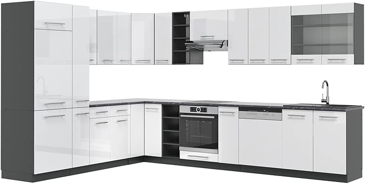 Test : cuisine en angle Vicco Fame-Line 257 x 347 cm blanc/anthracite