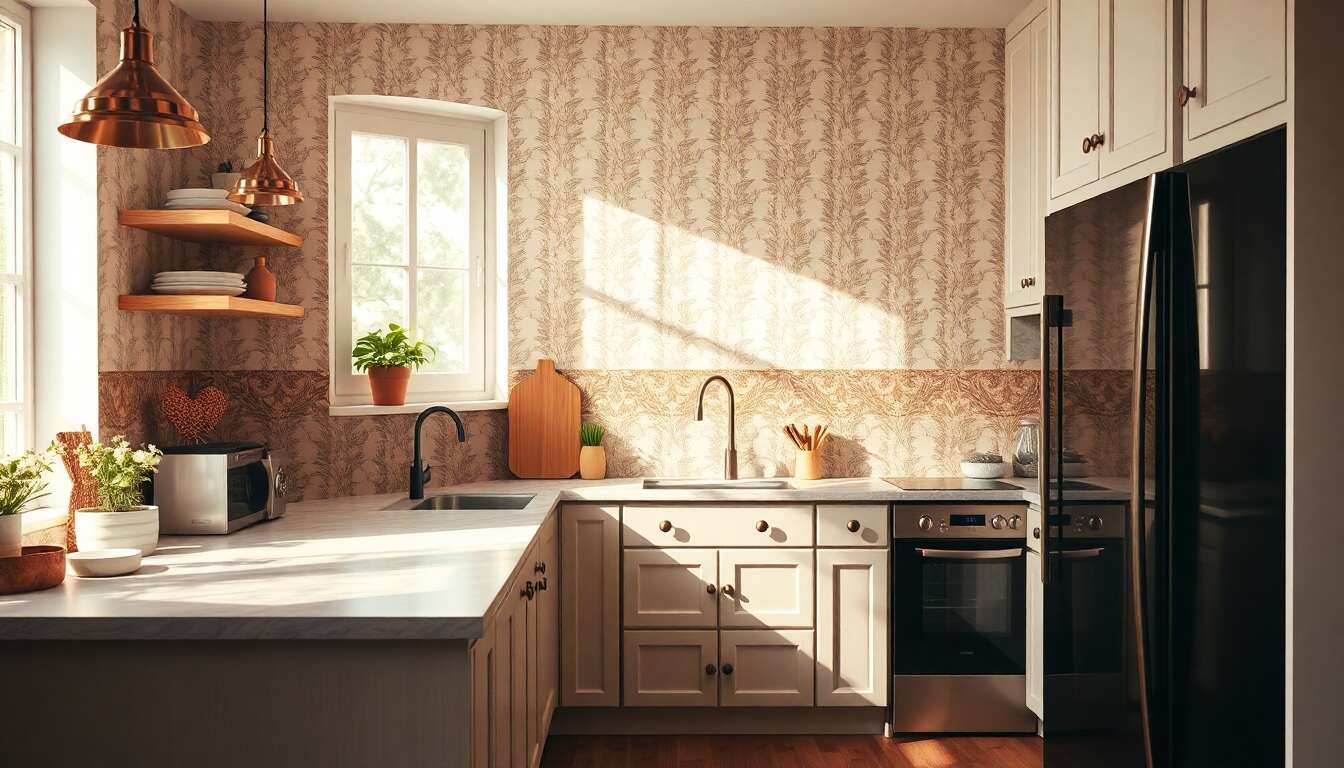 Osez le papier peint dans la cuisine : idées et conseils décoratifs