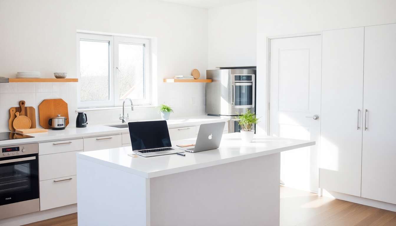 Aménager un bureau dans sa cuisine : astuces pratiques