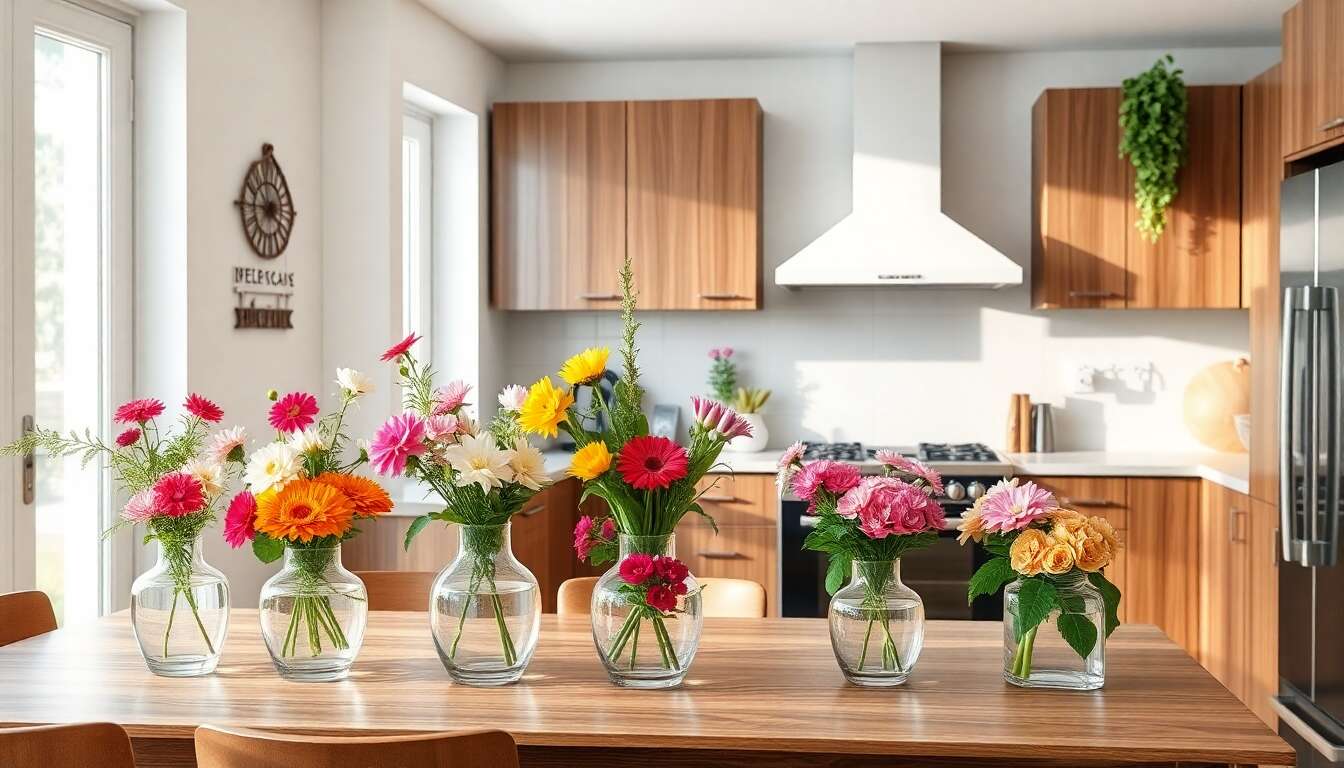 Fleurs en déco : astuces pour une cuisine fleurie