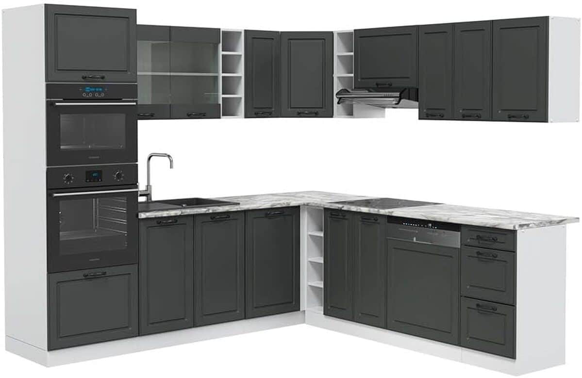 Test de la cuisine en angle Vicco R-Line : élégance anthracite et blanc