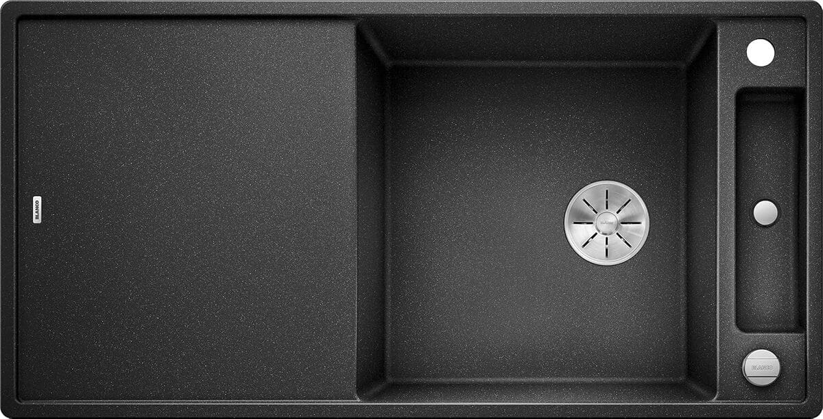 Test de l'évier de cuisine Blanco AXIA III XL 6 S en anthracite avec planche en verre