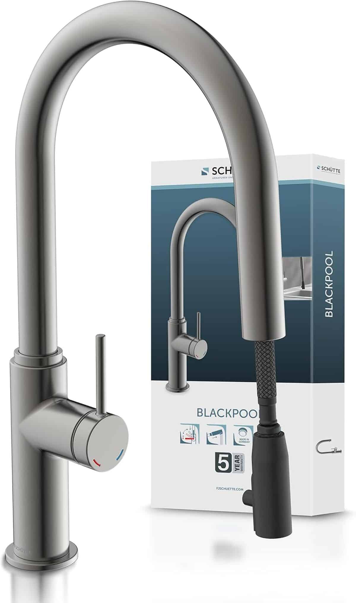 Test : robinet Schütte Blackpool 79562 avec douchette extractible en graphite