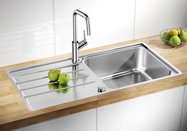 BLANCO Lemis XL 6 S-IF 523035 Évier de Cuisine Acier Inoxydable pour Meuble sous Évier d’une Largeur de 60 cm avec Bord Plat IF et Bac de Très Grande Capacité