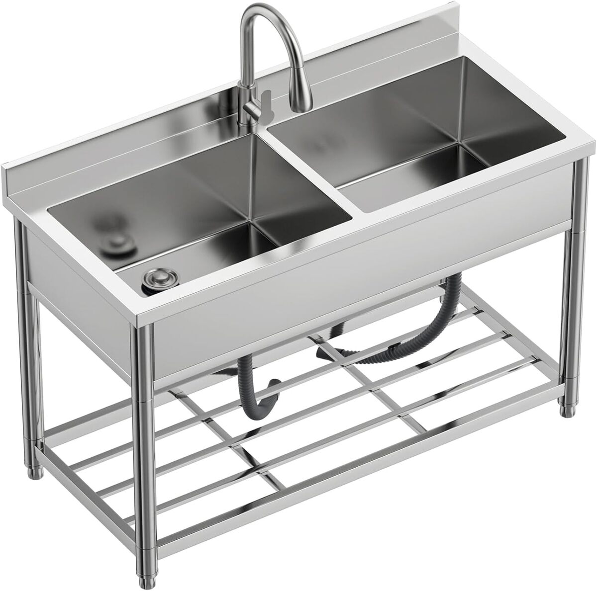 Test de l'évier autoportant Vockol en acier inox 2 bacs