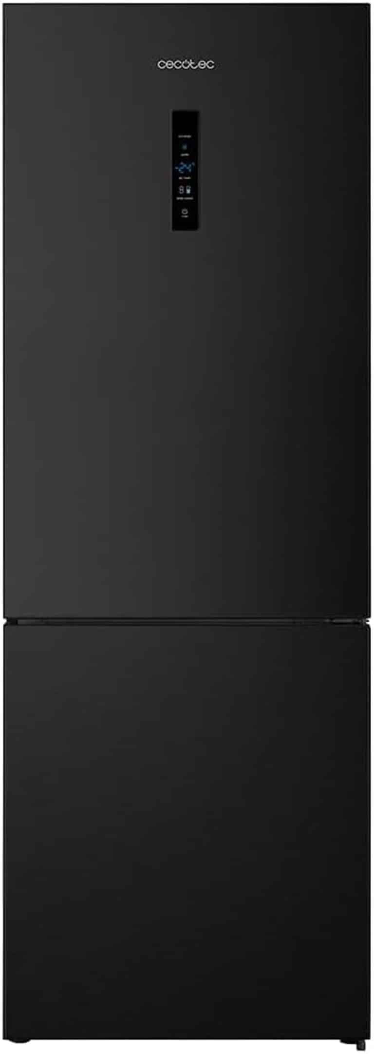 Réfrigérateur Américain 4 Portes Cecotec Bolero CoolMarket 4D 601L - Verre Noir, No Frost, Compresseur Inverter, Classe E - Largeur 90cm, Hauteur 177.5cm - 12