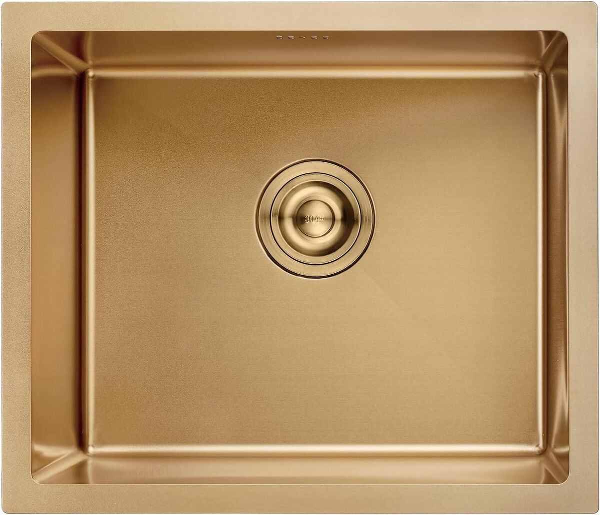 Test de l'évier Ibergrif M85043G, inox 50x43 cm or