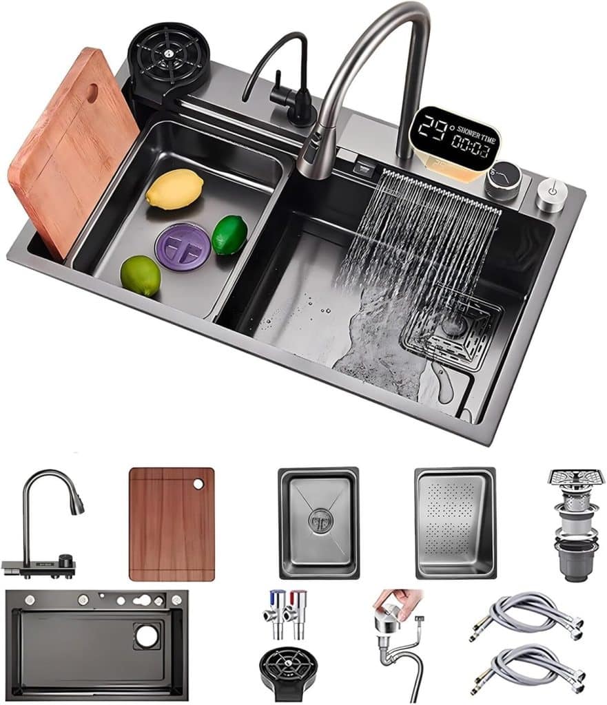 Test du lavabo multifonction Koogimddr 85 x 50 cm en acier inoxydable