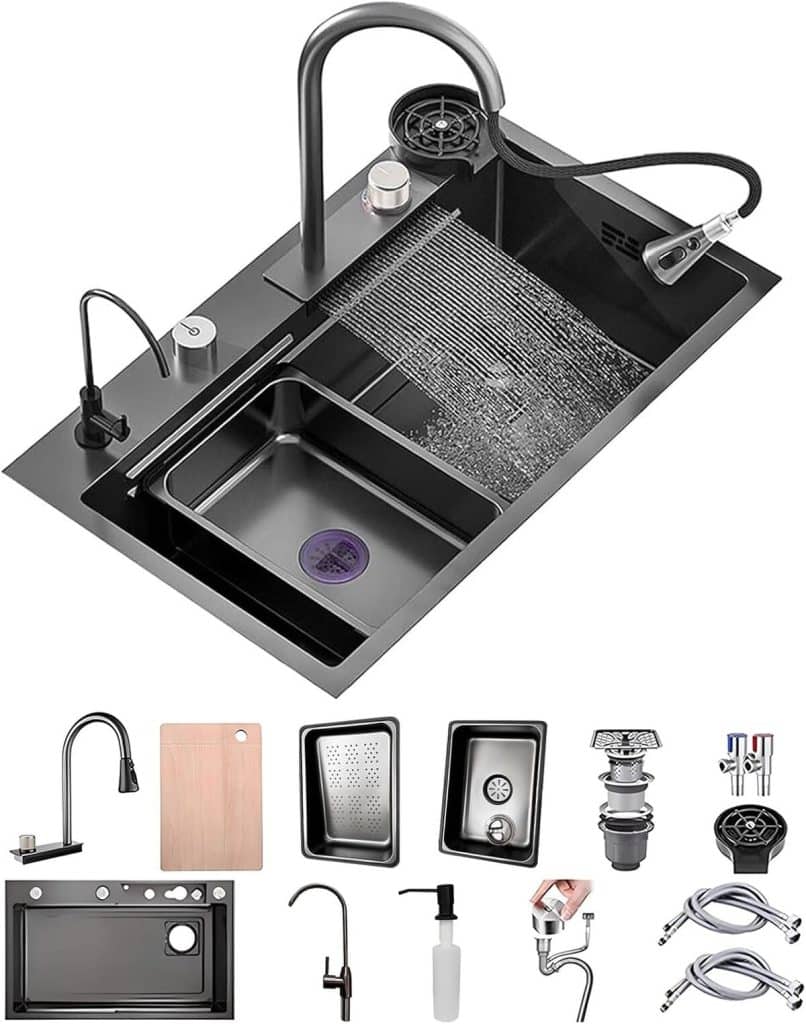 Test : évier nano Raindance noir 75x50 cm multifonction