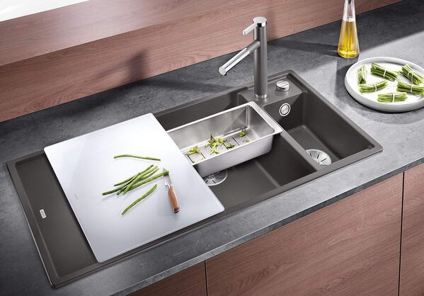 Blanco 523473 | Évier de cuisine en granit AXIA III 6 S | Couleur/Finition : Pierre grise