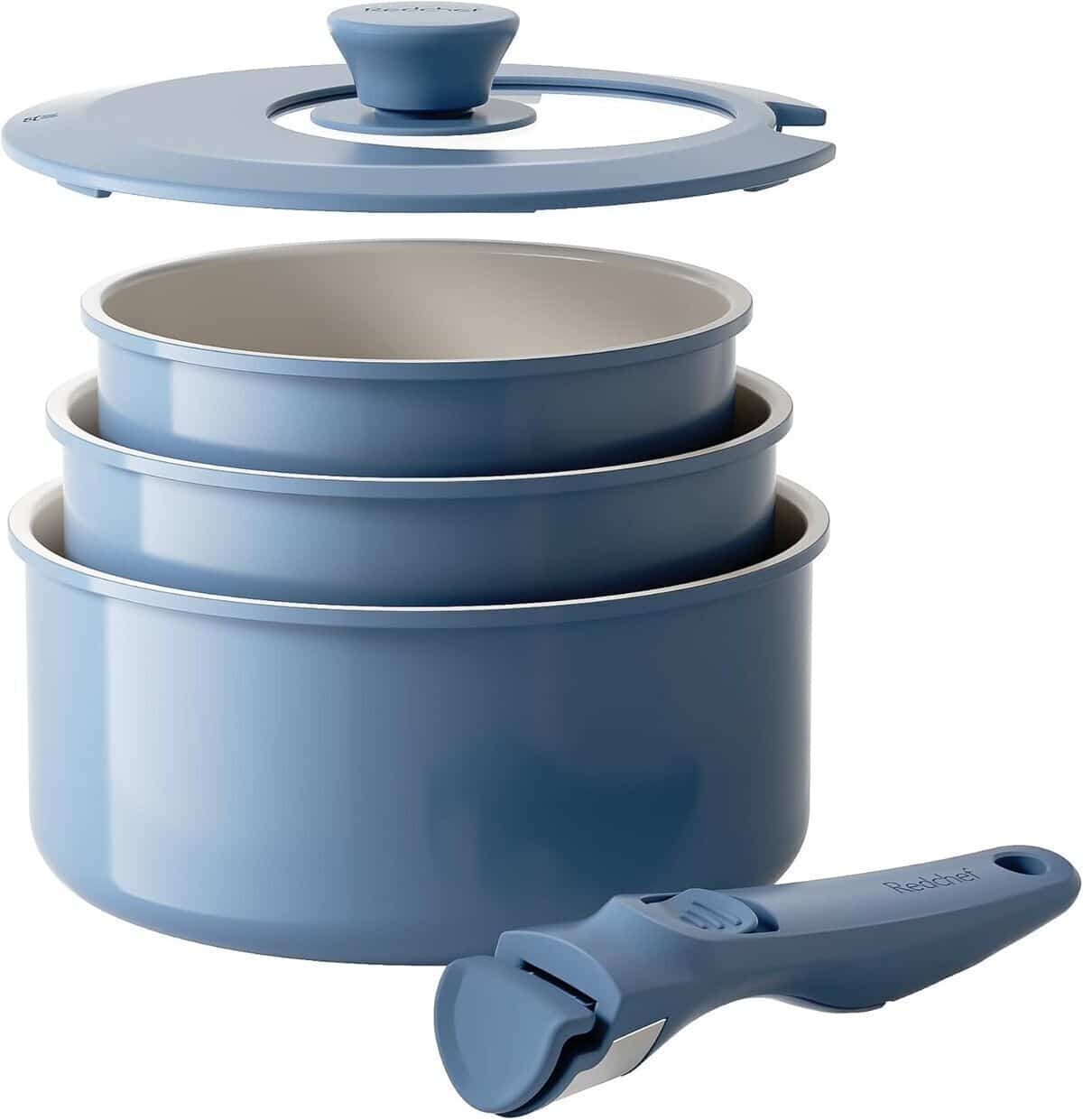 Test des casseroles Redchef à induction avec poignées amovibles