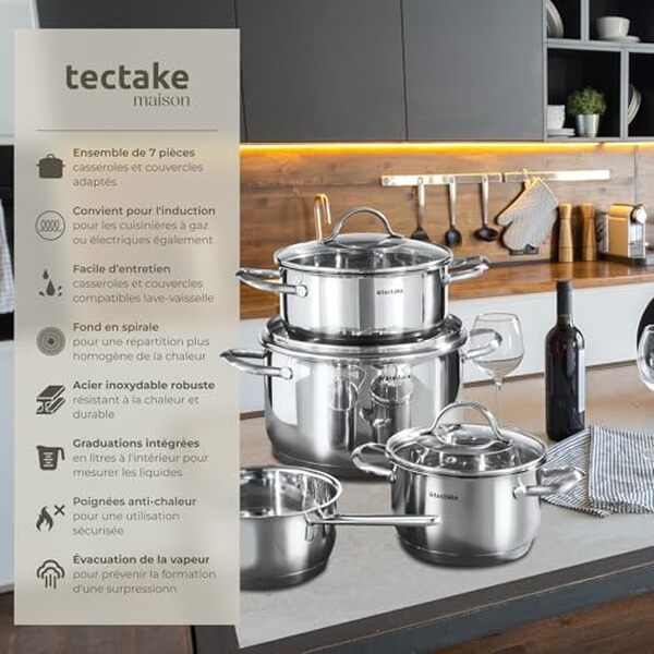 Découvrez notre avis complet sur la batterie de casseroles Tectake en inox. Un set de qualité idéal pour la cuisine à induction : performance, durabilité et rapport qualité-prix analysés.