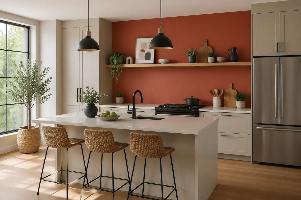 Quel mur choisir pour peindre en couleur dans la cuisine