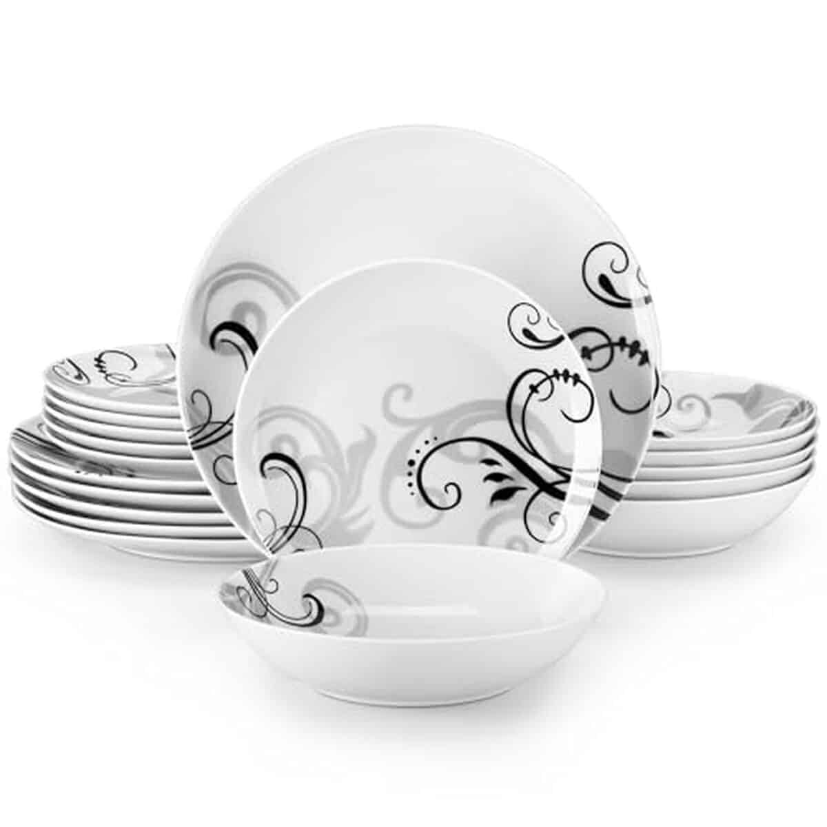 Avis sur la série ZOEY de Veweet : service de table en porcelaine élégant
