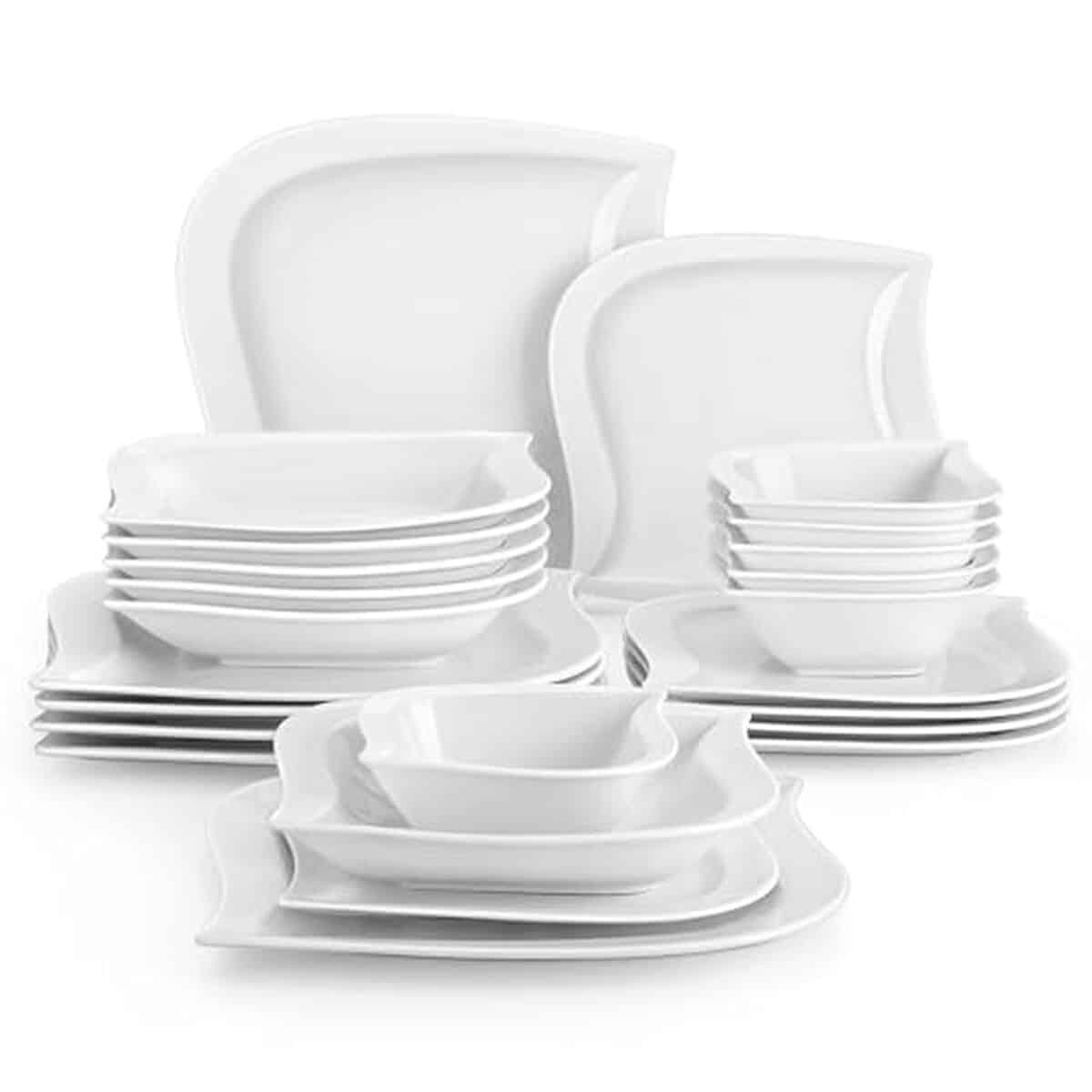 Test du service de table en porcelaine Malacasa série elvira 24 pièces