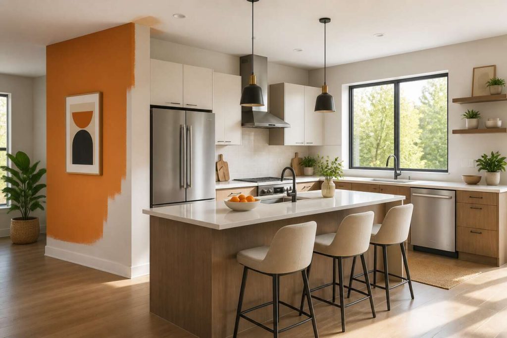 Quel mur de la cuisine faut-il peindre ?