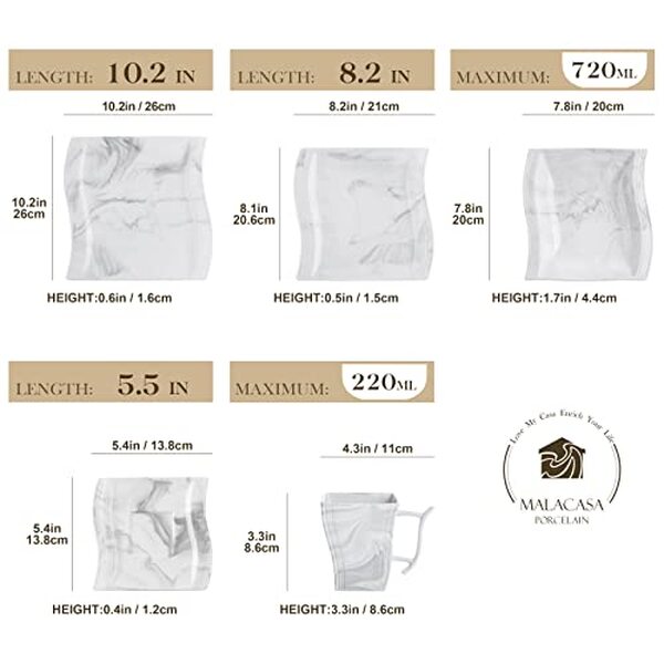 Découvrez notre avis complet sur le service de vaisselle Malacasa Flora 60 pièces gris marbré: qualité, design et performances pour votre table. 