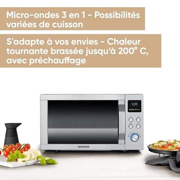 Découvrez notre test détaillé du micro-ondes Severin MW 7774 25 L avec gril et chaleur tournante : performances, fonctionnalités et avis utilisateurs. 