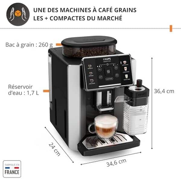 Découvrez notre test complet de la Krups EA912E10 : performances, qualité d'espresso et cappuccino automatique, avantages et inconvénients.