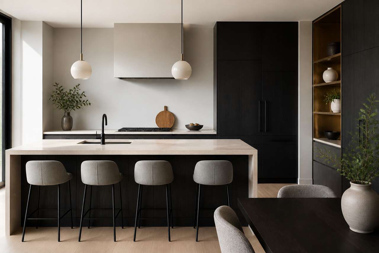 Couleurs 2025 : neutres nuancés, accents sourds et noir et bois Couleurs 2025 : neutres nuancés, accents sourds et noir et bois