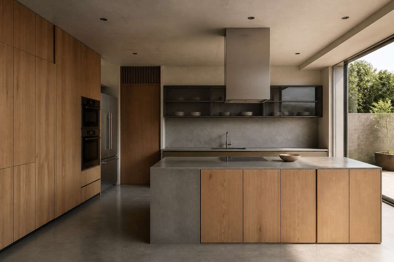 Matières et finitions : bois, pierre, inox, verre, béton, et le rôle du mat Matières et finitions : bois, pierre, inox, verre, béton, et le rôle du mat