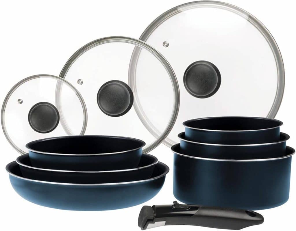 Test de la batterie de cuisine Sitram 714251 : aluminium bleu mat, manche amovible