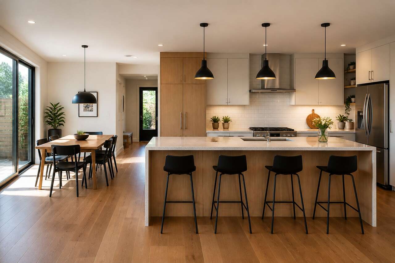 Créer un espace de partage: îlot, bar ou table, sans bloquer le passage Créer un espace de partage: îlot, bar ou table, sans bloquer le passage