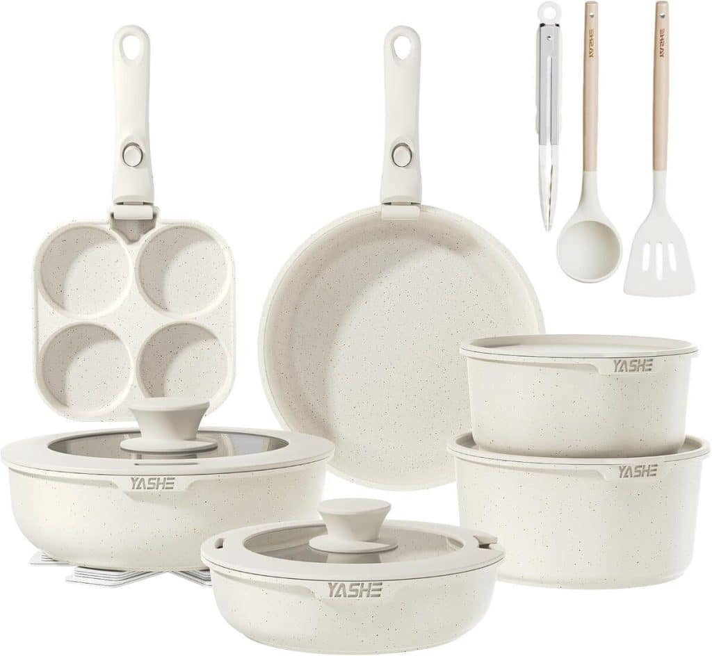 Test : batterie de cuisine YASHE 20 pièces, antiadhésive et polyvalente