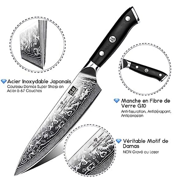 Découvrez notre test détaillé du couteau de chef SHAN ZU 20cm en acier damas. Qualité, tranchant et durabilité : tous les critères d'un excellent couteau professionnel.
