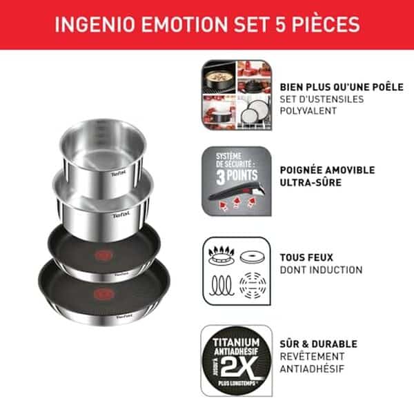 Découvrez notre avis complet sur la batterie Tefal Ingenio Emotion : qualité, polyvalence et performances pour votre cuisine au meilleur prix.