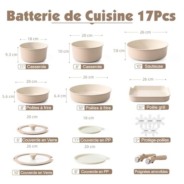 Découvrez notre test complet de la batterie de cuisine antiadhésive Sensarte 17 pièces : qualité, durabilité et performances en cuisine.