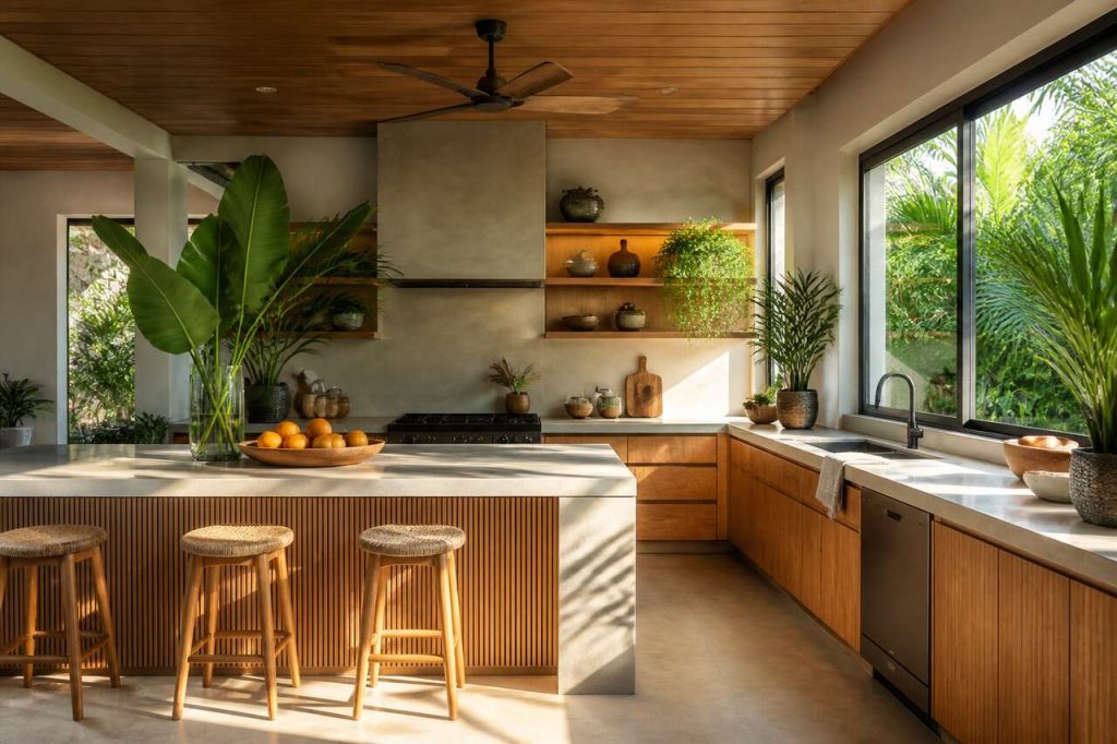 Ambiance tropicale pour une cuisine tendance